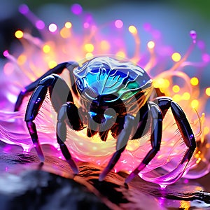 Radiant Sonic Symbiote: A Dazzlingly Shimmering Entity Radiates Bioluminescent Hues, Embodying a Captivating Blend of Colors