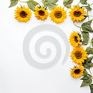 Radiant Sunflower Border Framed in Light