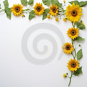 Radiant Sunflower Border White Harmony