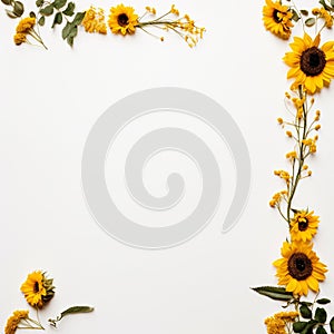 Radiant Sunflower Frame Crisp Copy Area