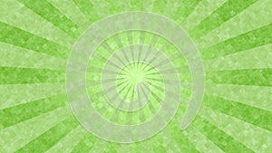 Radiate shiny green lines with floating lights spin around the center of the textured background.