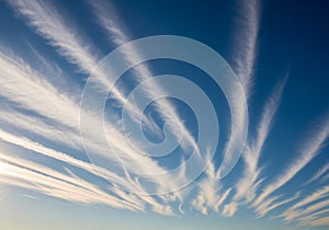 Radiating Cloud Streaks in Blue Sky