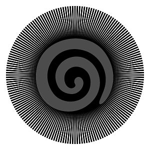 Radiating, radial lines. Starburst, sunburst shape. Ray, beam li