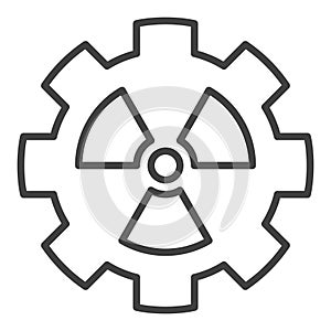 Radiation Cog Wheel vector Radioactive icon or symbol in outline style