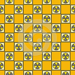 Radiation Danger Zone vector colored square seamless pattern