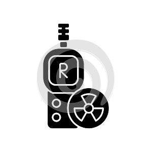 Radiation dosimeter black glyph icon