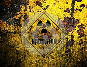 Radiation, grunge background