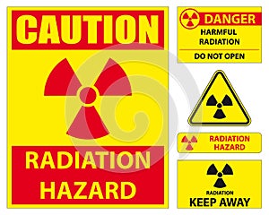 Radiation hazard sign set