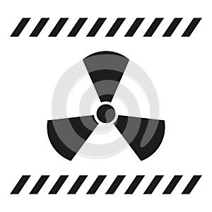 Radiation hazard symbol. Caution radioactive materials. Industrial warning sign. Vector illustration. EPS 10.