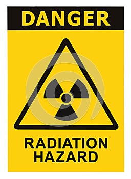 Radiation hazard symbol sign radhaz alert icon photo