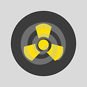 Radiation icon on gray background.
