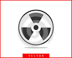 Radiation icon vector. Warning radioactive sign danger symbol