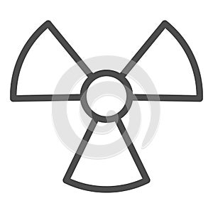 Radiation line icon. Toxic or nuclear, danger energy symbol, outline style pictogram on white background. Military sign