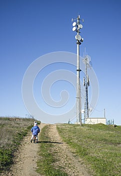 Radiation from mobile phones for children concept