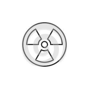 Radiation or nuclear caution line outline icon
