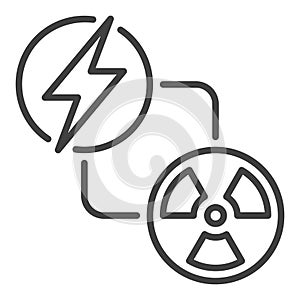 Radiation and Nuclear Energy vector thin line icon or symbol