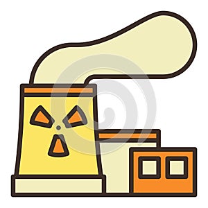 Radiation Nuclear Power Plant vector colored icon or design element