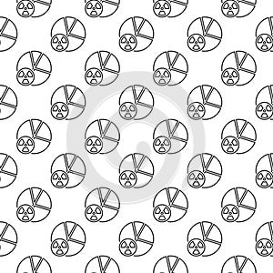 Radiation Pie Chart vector seamless pattern in outline style