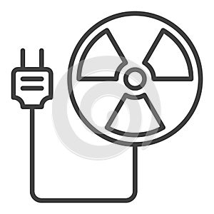 Radiation with Plug vector Radiation Warning linear icon or symbol