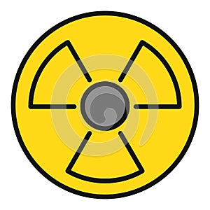 Radiation Pollution vector Radioactive Hazard colored icon or symbol