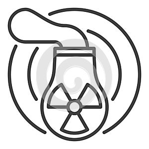 Radiation Power Plant with Smoke vector Reactor outline icon or design element