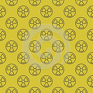 Radiation Protection vector Radioactive Hazard seamless pattern in thin line style