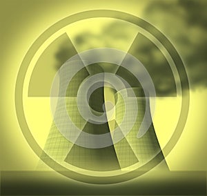 Radiation and radioactive symbol