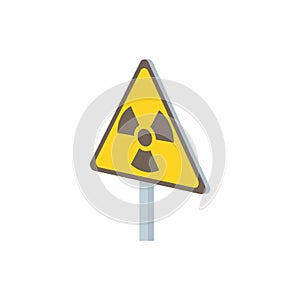 Radiation sign icon in cartoon style