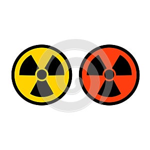 Radiation sign vector with yellow and orange colors 2