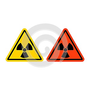Radiation sign vector with yellow and orange colors 3