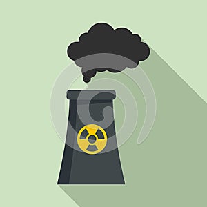 Radiation smoking plant icon, flat style