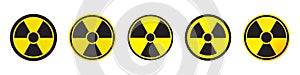 Radiation symbol. Radioactivity alert sign.