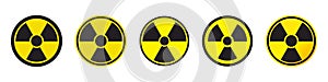 Radiation symbol. Radioactivity alert sign. photo