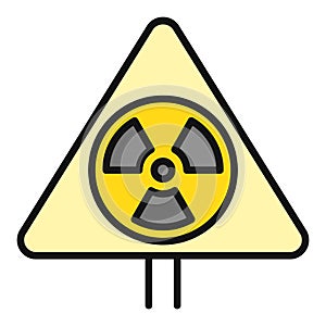 Radiation Symbol Triangle sign vector Pollution colored icon or design element