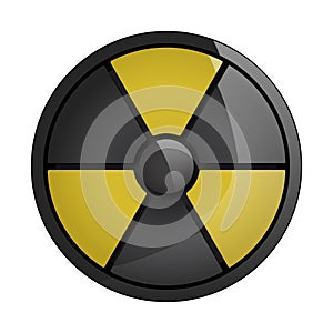 Radiation symbol on a white background