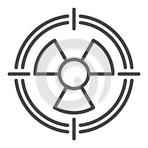 Radiation Target vector Radioactive Hazard icon or sign in thin line style