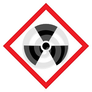 Radiation toxic symbol isolated on white background. Flat warning sign