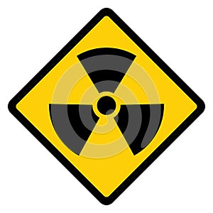 Radiation toxic symbol isolated on white background. Flat warning sign