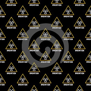 Radiation Triangle vector Radiation Warning dark linear seamless pattern