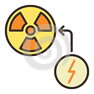 Radiation vector Nuclear Energy colored icon or logo element
