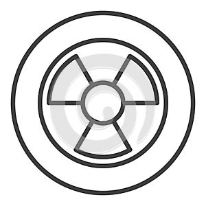 Radiation vector Radioactive Hazard round icon or symbol in thin line style