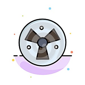 Radiation, Warning, Medical, Fan Abstract Flat Color Icon Template