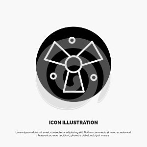 Radiation, Warning, Medical, Fan solid Glyph Icon vector