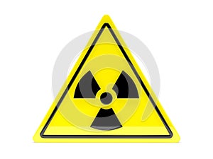 Radiation warning sign 3d rendering
