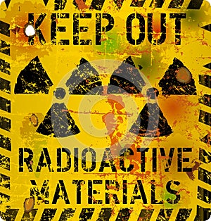 Radiation warning sign,