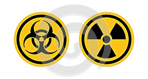 Radiation Warning Sign Biological Hazard Symbol Radioactive Biohazard Icons