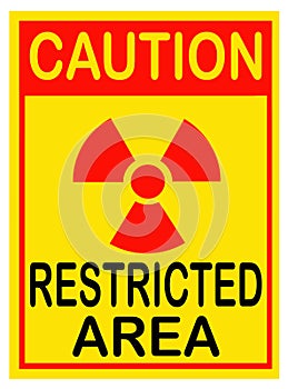 Radiation warning sign. Restricted area.