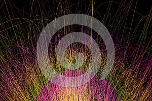 Radiative and glowing lines with gradient lines, 3d rendering