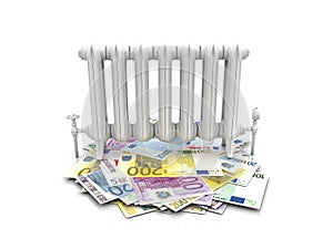 Radiator on euro bills