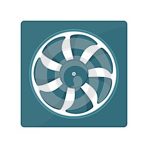 Radiator fan vector illustration.